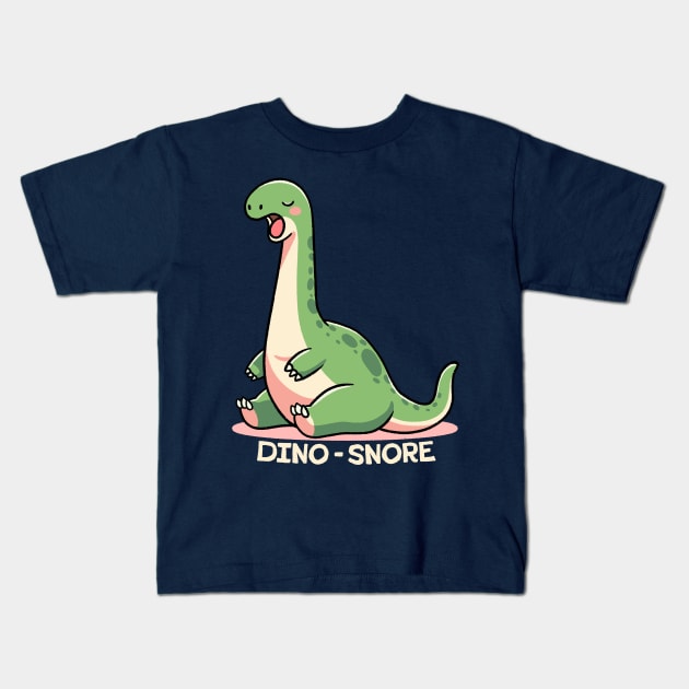 Dino-snore Kids T-Shirt by FanFreak